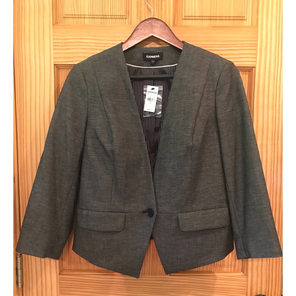 NWT Express Jacket SZ 12 Gray lined tailored